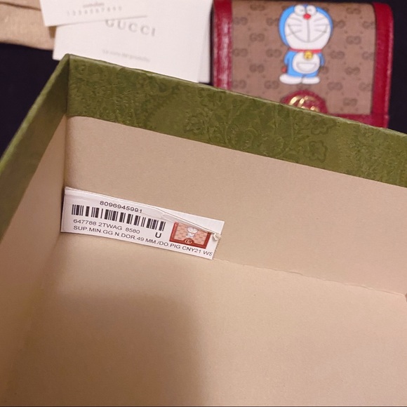 Gucci Doraemon Flap Card Case Wallet Mini GG - Picture 9 of 12